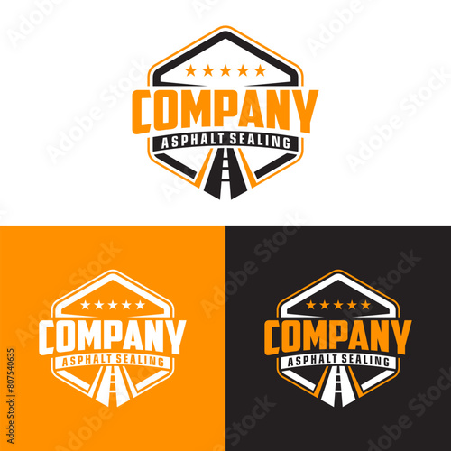 graphic vector of Asphalt repair, roadwork, pavement logo design template