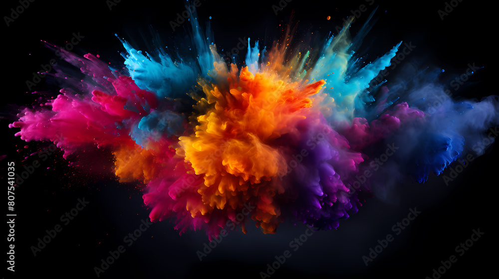 Colorful powder explosion