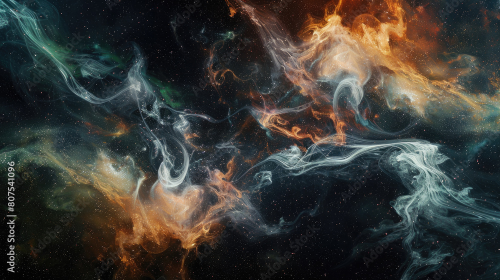 Fototapeta premium Stunning cosmic backdrop featuring nebulae and stars swirling in outer space