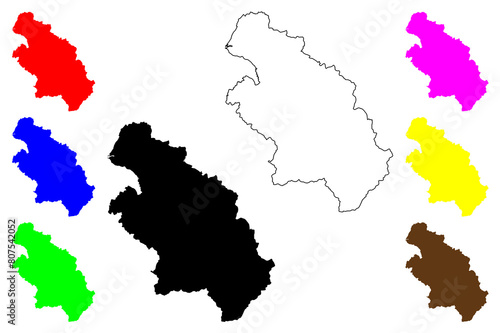 Hsinchu County (Administrative divisions of Taiwan, Republic of China, ROC, Counties) map vector illustration, scribble sketch Hsinchu map..