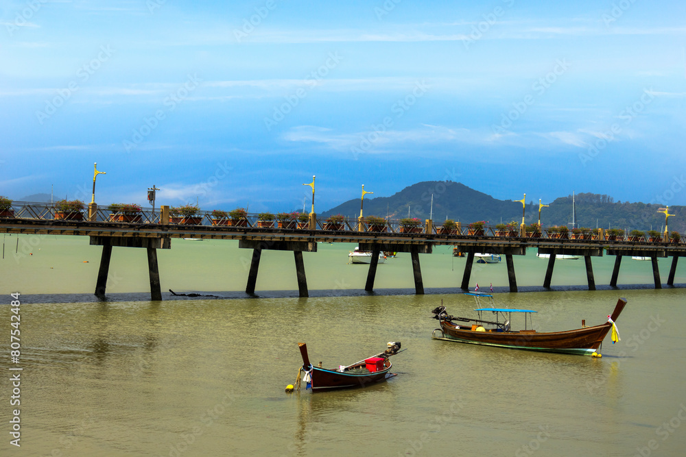 Ao Chalong Pier in Phuket Thailand in summer