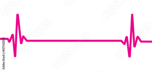 Cardiogram heartbeat heat pulse flat purple line on white background. Vector illustration with editable stroke. eps 10