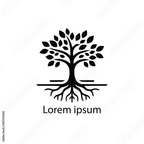 Vector silhouette of a tree