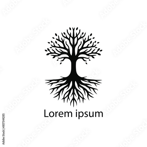 Vector silhouette of a tree