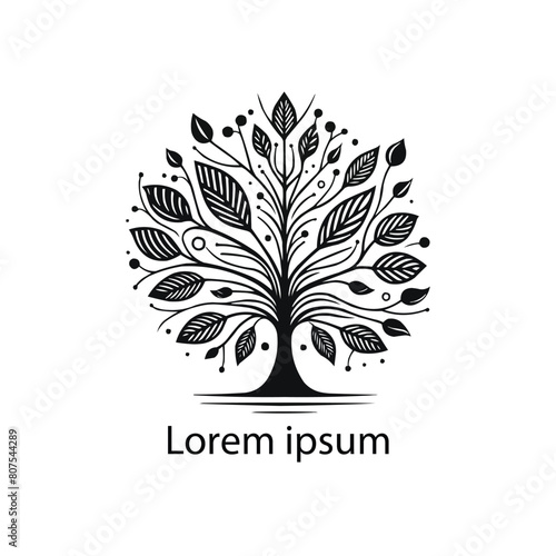 Vector silhouette of a tree