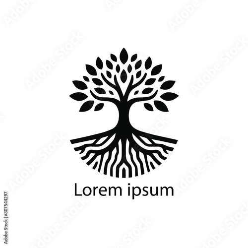 Vector silhouette of a tree