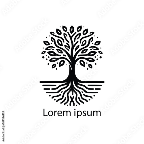 Vector silhouette of a tree