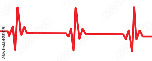 Electrocardiogram, EKG monitoring in an emergency. Heartbeat red line on the monitor. Vector illustration with editable stroke. eps 10
