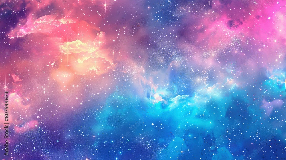Obraz premium Dreamy Horizons: Fluffy Clouds with a Touch of Glitter