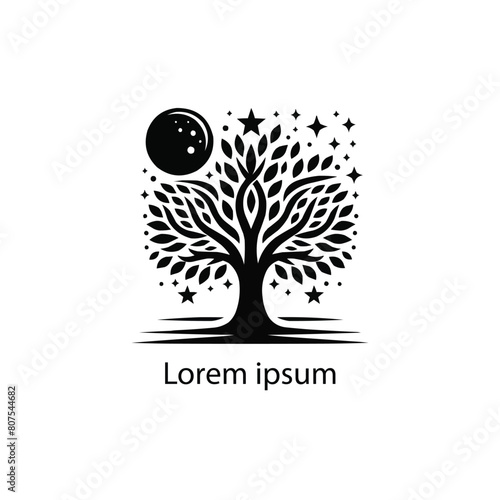 Vector silhouette of a tree