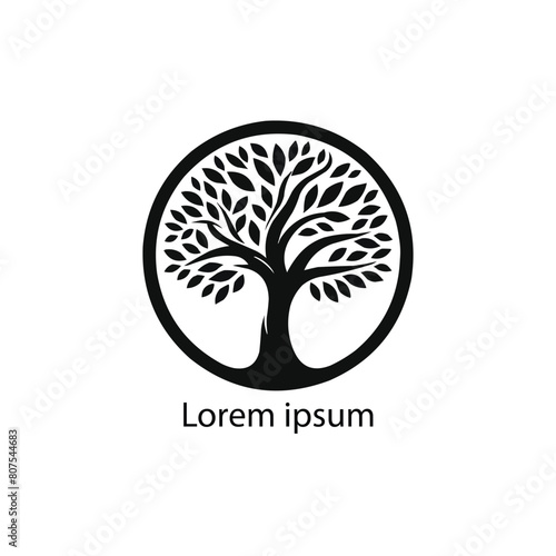 Vector silhouette of a tree