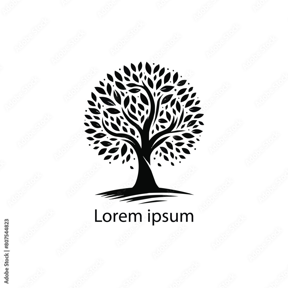Obraz premium Vector silhouette of a tree
