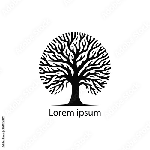 Vector silhouette of a tree