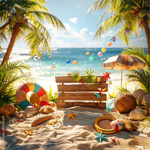 beautiful Summer background illustration design for summer sale or promotion