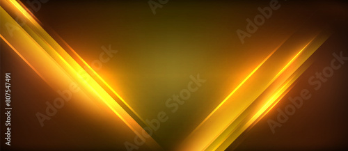 An amberhued triangle with gold tints pops against a dark brown background. The pattern glows with heat, resembling a metal font. Lens flare adds symmetry to the rectangle shape photo