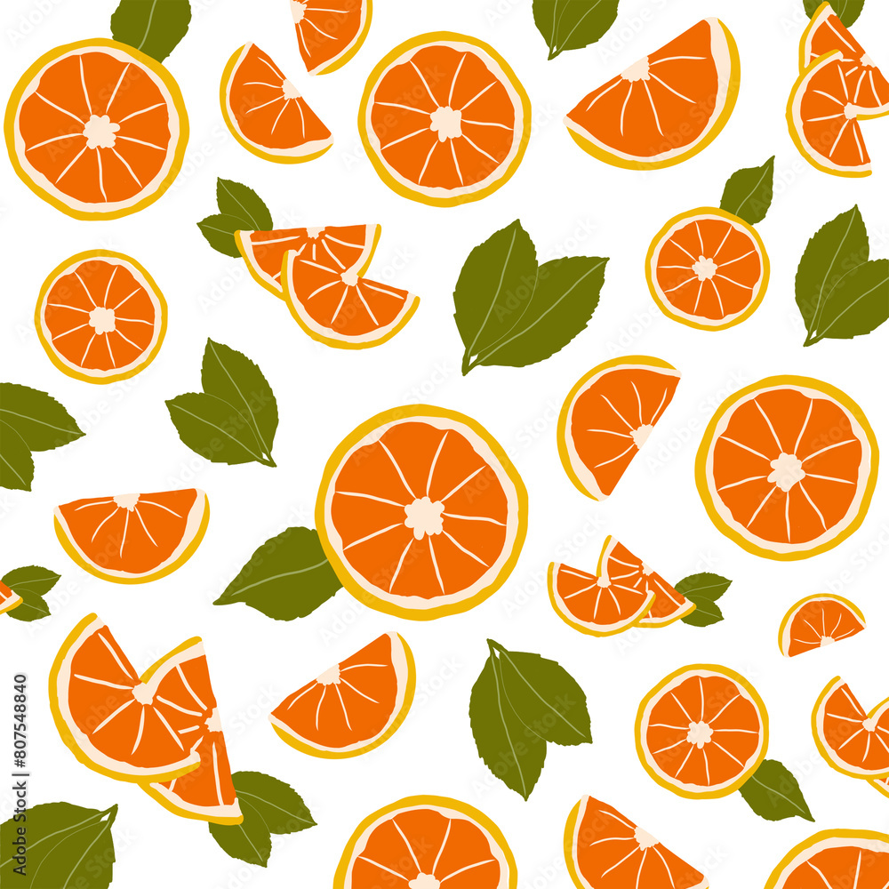 seamless pattern with orange slices seamless pattern with orange slices