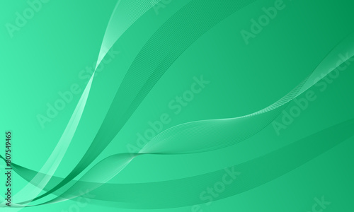 green smooth lines wave curves with gradient abstract background