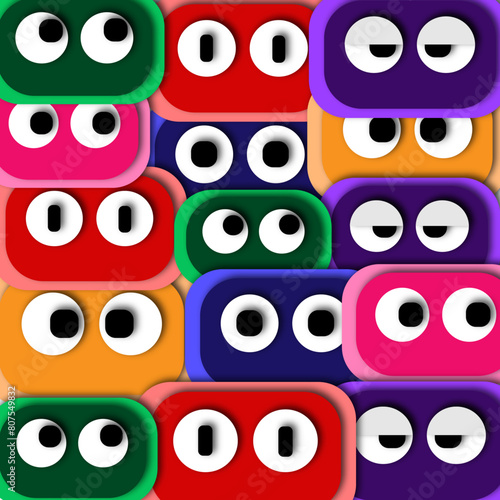 Colorful faces shape design for kids