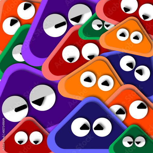 colorful triangle shape face for kids