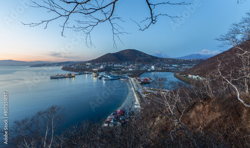 Kamchatka region, view of the city from Nikolskaya Sopka