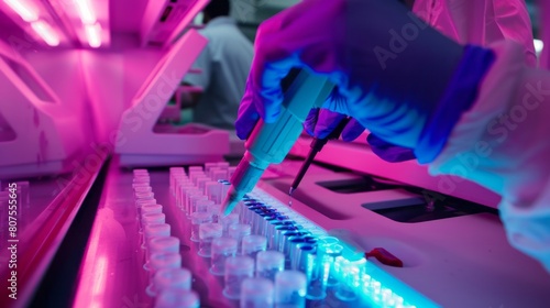 a team of scientists conducting experiments on genetic editing techniques in a high-tech biotechnology laboratory