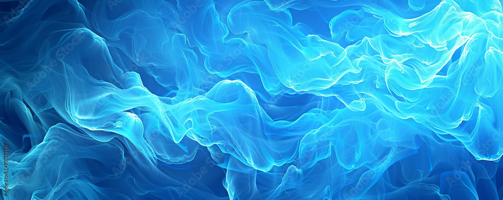 Cool glacier blue waves styled as abstract flames ideal for a crisp icy background