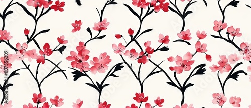 Sakura Cherry Blossom Japanese Floral Background