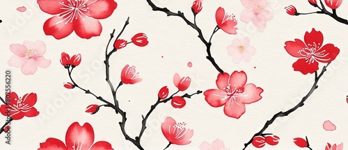 Sakura Cherry Blossom Japanese Floral Background