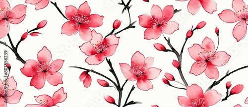 Sakura Cherry Blossom Japanese Floral Background