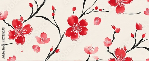 Sakura Cherry Blossom Japanese Floral Background