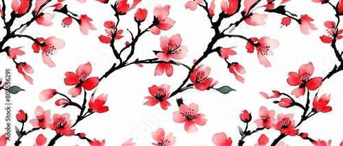 Sakura Cherry Blossom Japanese Floral Background