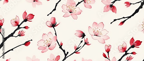 Sakura Cherry Blossom Japanese Floral Background