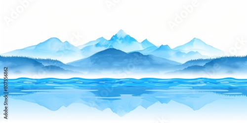 Majestic Mountain Range and Lake