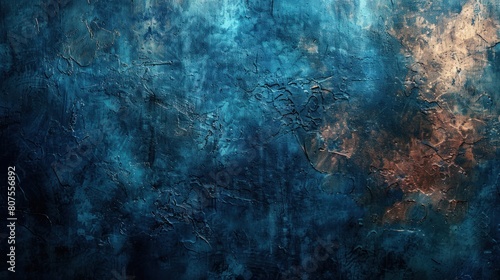 Abstract Painting of Blue and Brown Colors