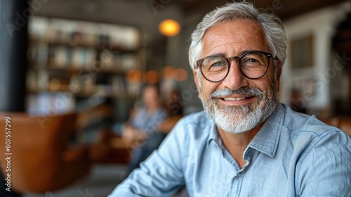 Man With Glasses Sitting at Table