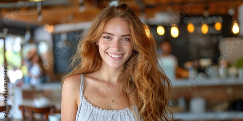 Wallpaper Mural Smiling Woman With Long Red Hair Torontodigital.ca