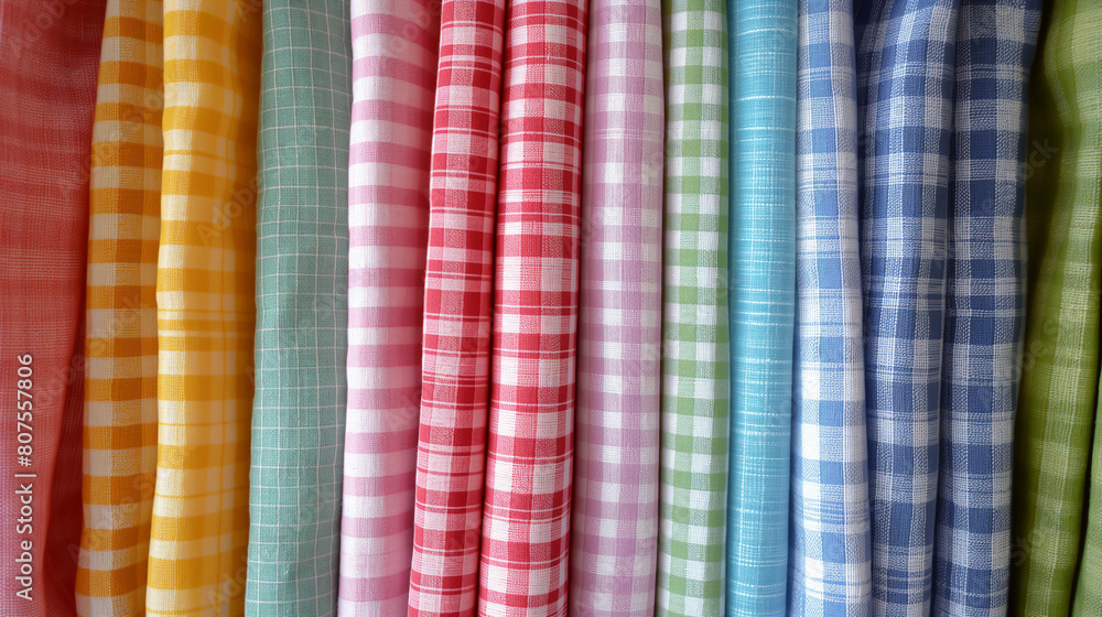 Picture of colorful plaid fabric Picture of colorful plaid fabric