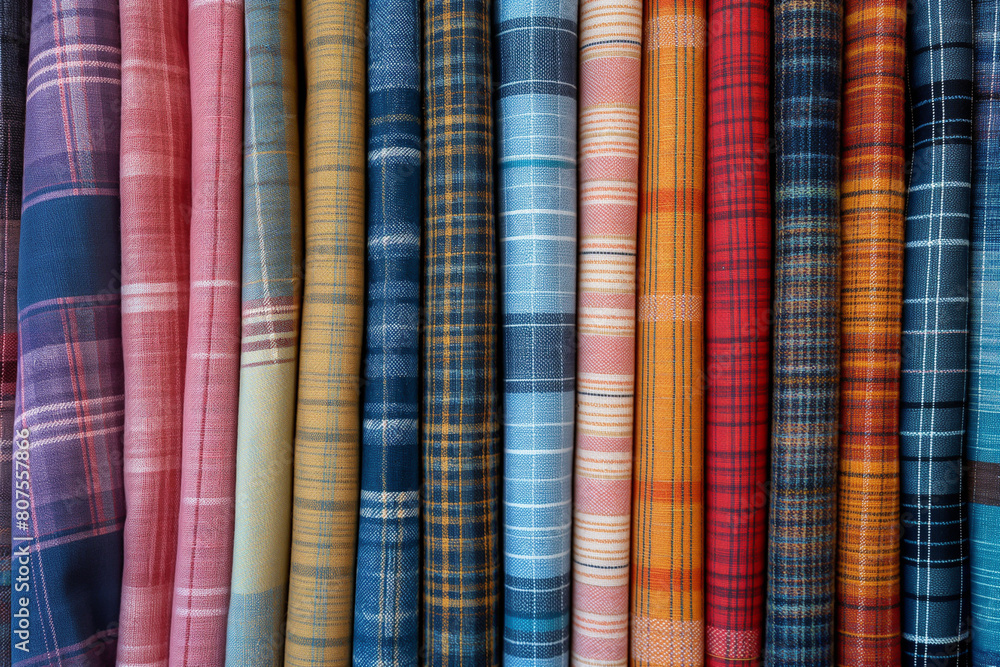 Picture of colorful plaid fabric Picture of colorful plaid fabric