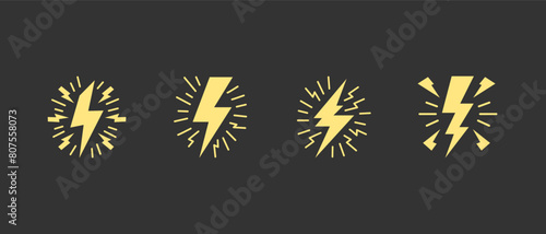 Hand drawn vector doodle electric lightning symbol sketch. thunder, vector illustration