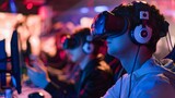 a virtual reality (VR) gaming tournament in progress