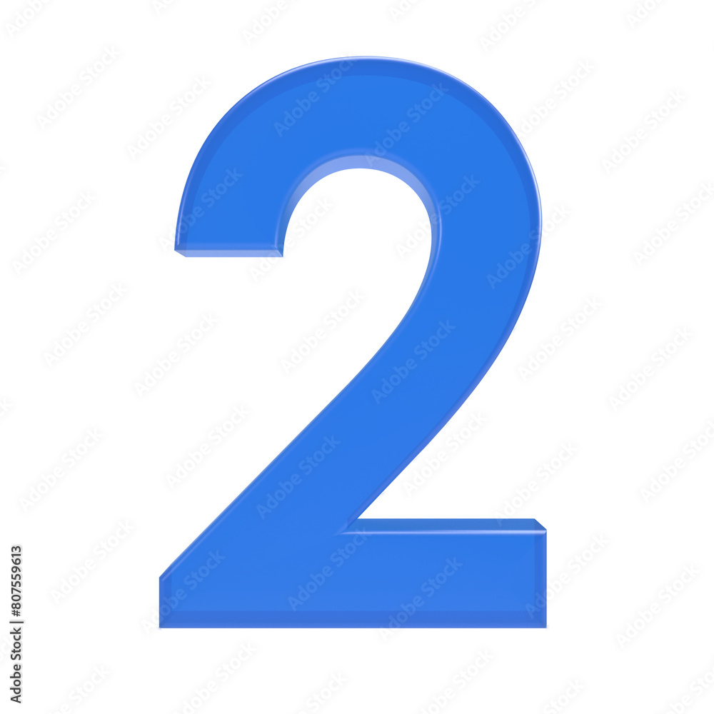 Number 2, 3D with transparent background Number 2, 3D with transparent background