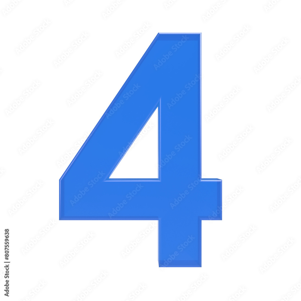 Number 4, 3D with transparent background Number 4, 3D with transparent background