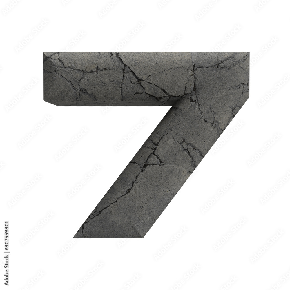 Obraz premium Number 7, 3D stone material