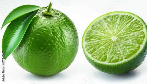 Citrus lime fruit Hyperrealistic Highly Detailed Isolated On WHITE Background
