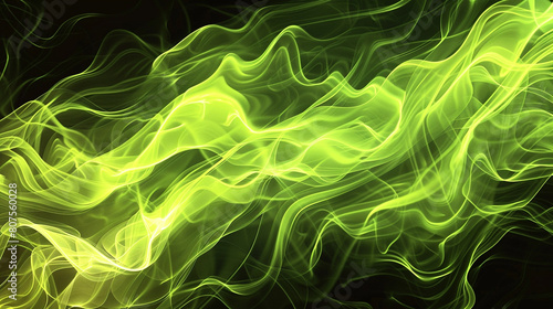 Electric yellow-green abstract waves styled as flames ideal for a lively energetic background