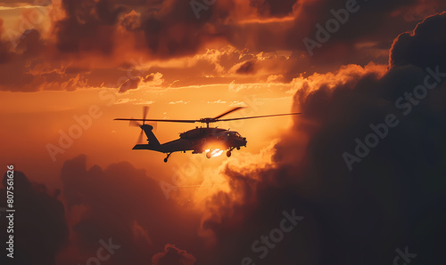 airplane, fly, helicopter, sky, dusk