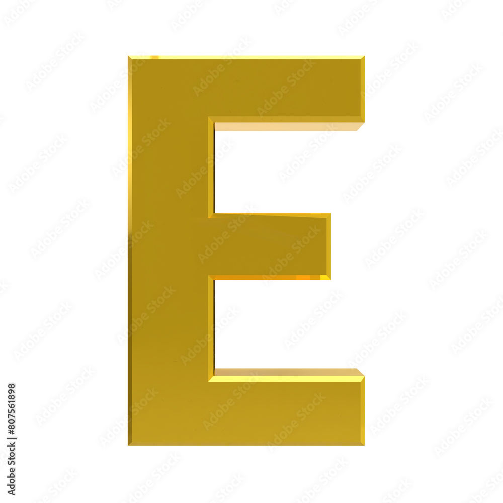 Letter E gold with transparent background Letter E gold with transparent background