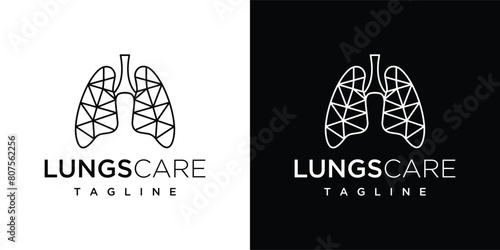 geometric lungs logo vector icon illustration