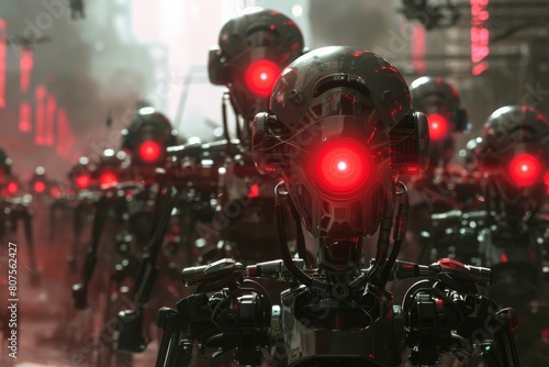 A battle against an army of machines controlled by a malevolent AI intent on exterminating humanity.