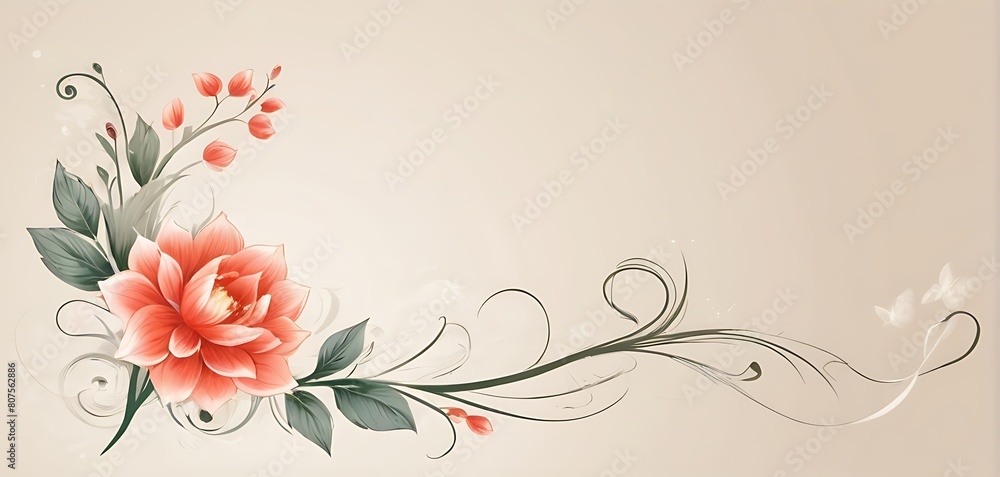 Soft background, empty space, Flower filigree, illustration (1)